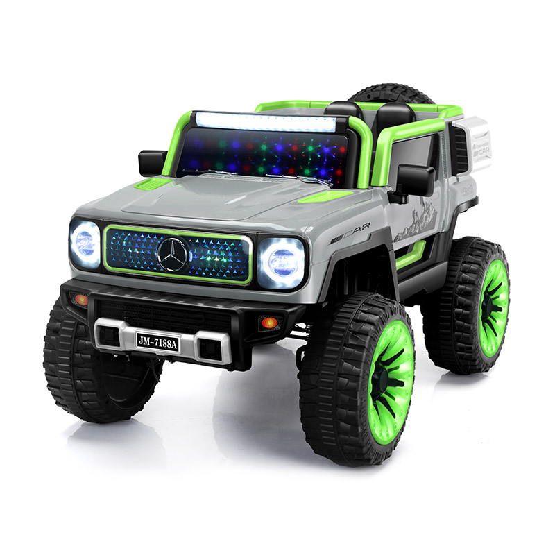 Carro de passeio de quatro rodas 12V com suspensão e balanço