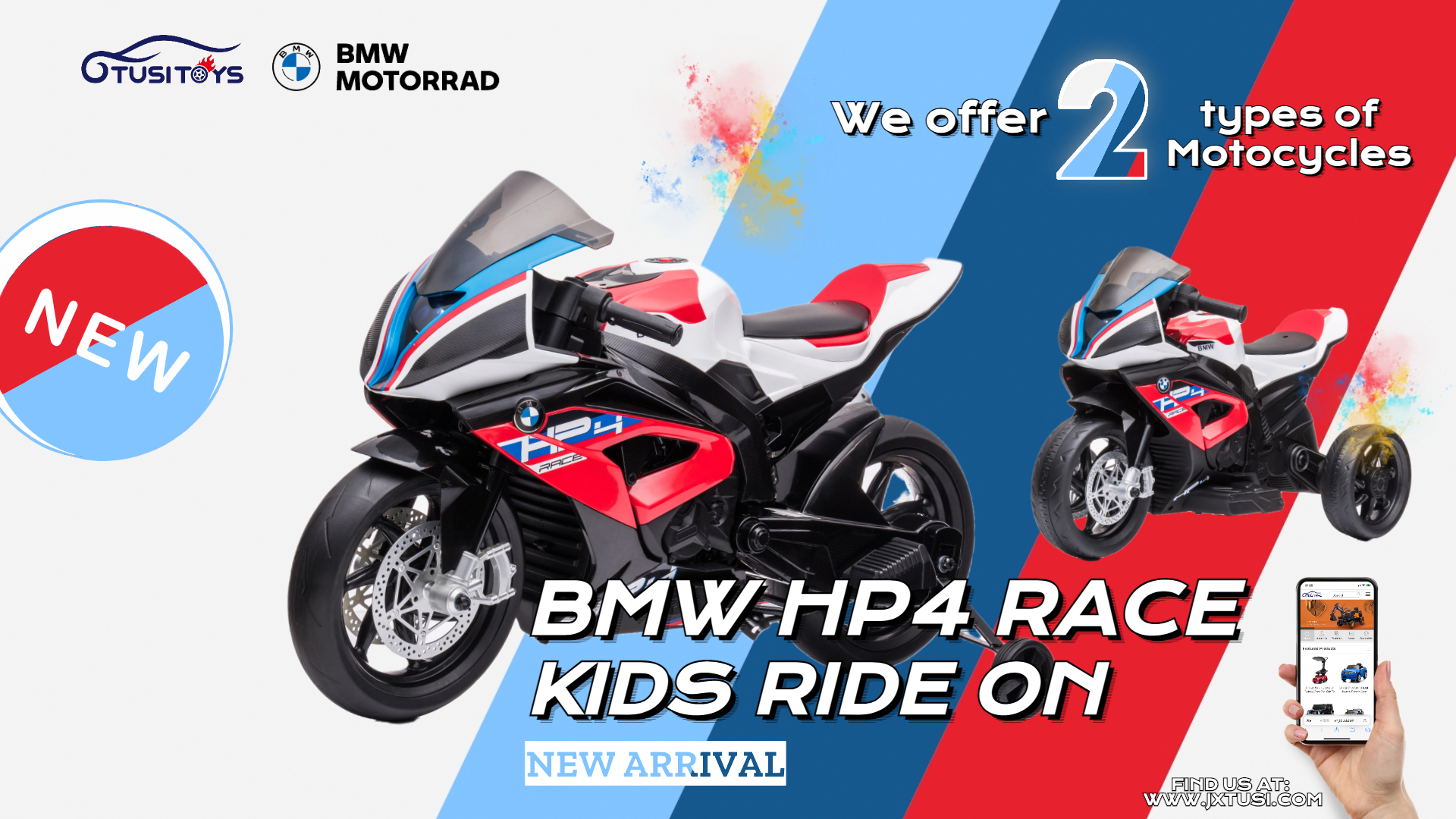 Dê as boas-vindas à recém-chegada do nosso BMW HP4 Race para crianças desde a primavera deste ano