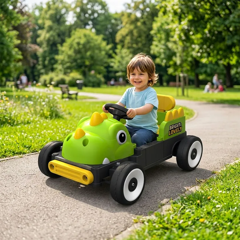 Dinossauro em forma de 12V para crianças com motores duplos para carro elétrico