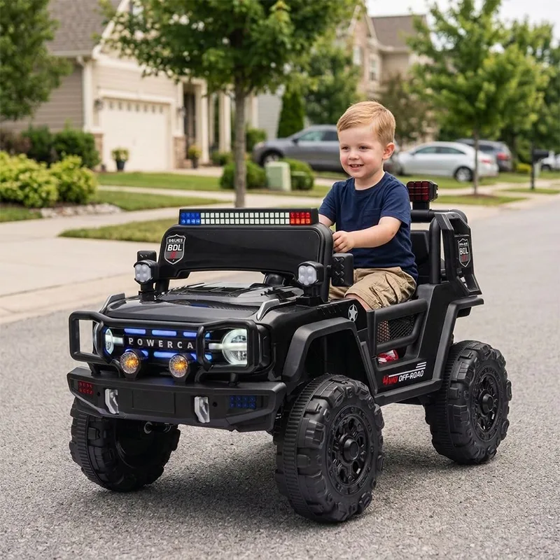Brinquedo de carro elétrico de plástico unissex de quatro rodas